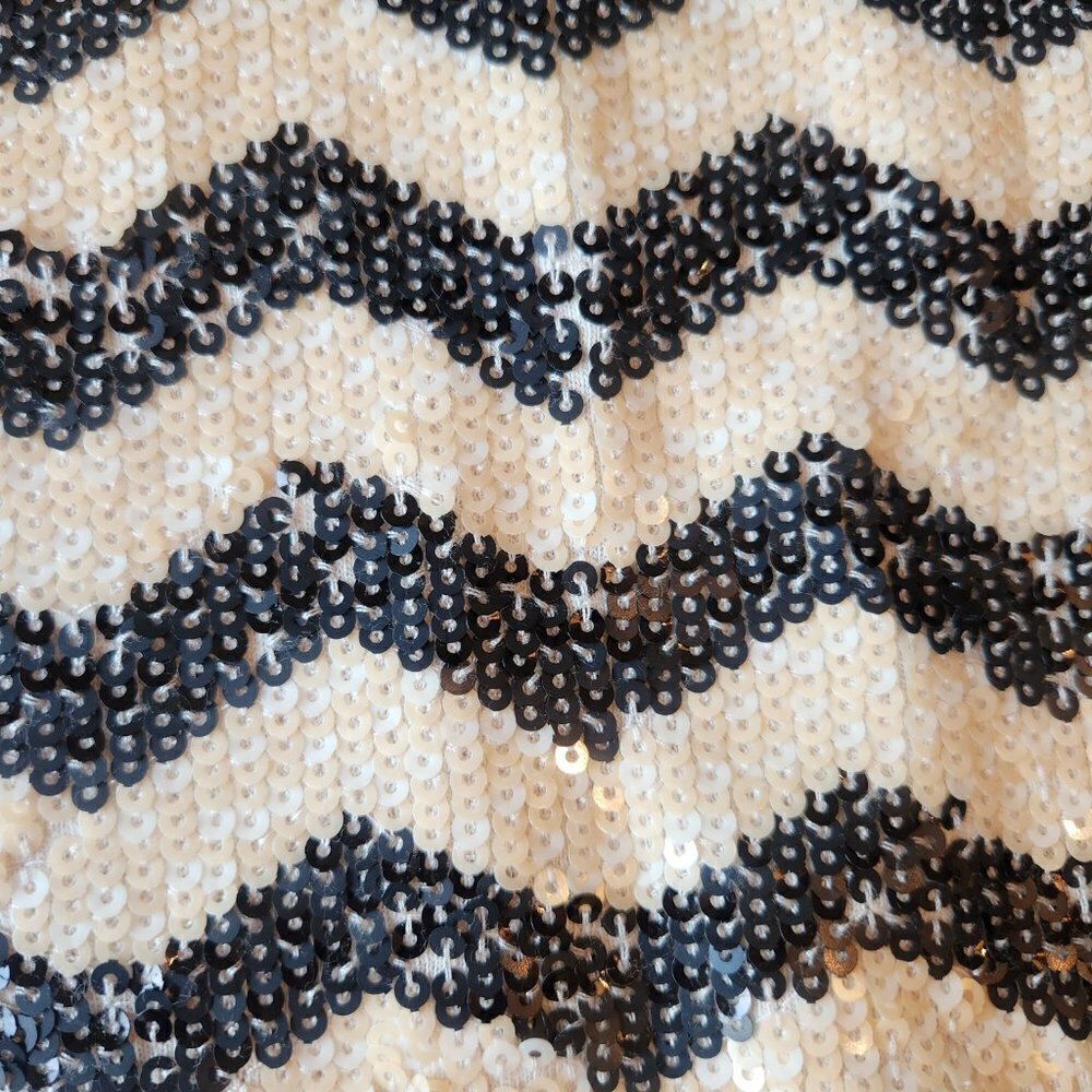 SEQUIN J. CREW CHEVRON LONG SLEEVE TOP - Picture 3 of 7